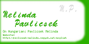 melinda pavlicsek business card